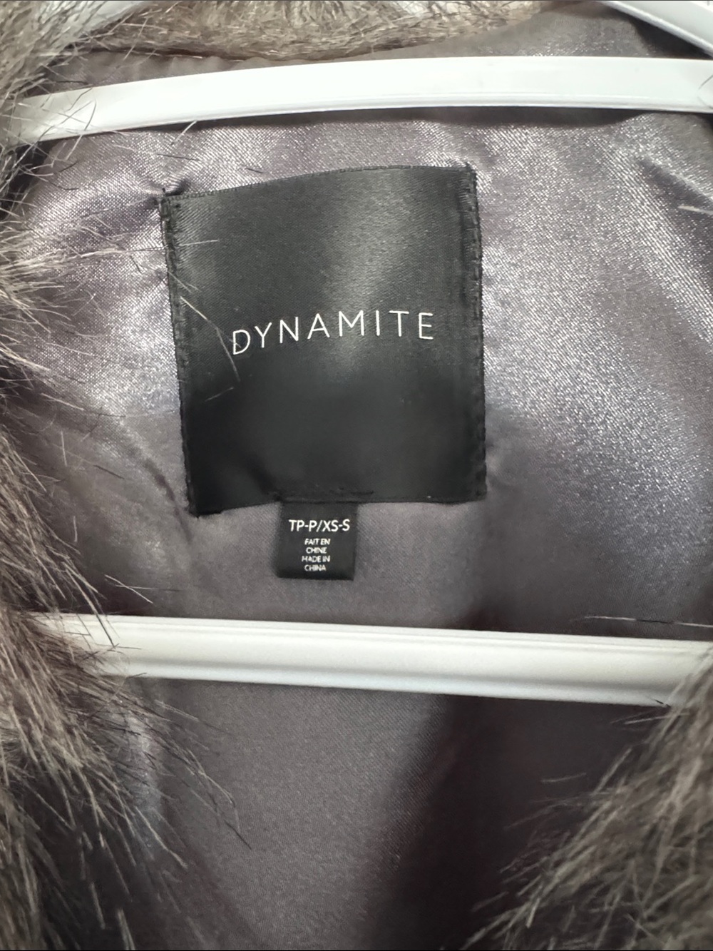 Dynamite Gray Faux Fur Vest - Plush Open Front Size XS - Picture 2 of 7